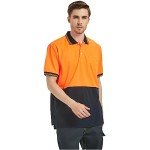 Men’s High-Visibility Orange Navy Safety Polo Shirt