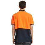 Men’s High-Visibility Orange Navy Safety Polo Shirt