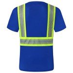 Hi-Vis Reflective Safety T-Shirt - Blue Short Sleeve