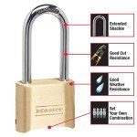 Adjustable Combination Padlock with Brass Finish