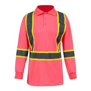 Women's Reflective Safety Polo Shirt - Pink