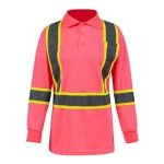 Women's Reflective Safety Polo Shirt - Pink