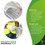PVC Dotted Cotton Gloves - 12 Pairs, 10 Inch