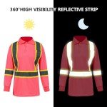 Women's Reflective Safety Polo Shirt - Pink