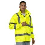 High Visibility Waterproof Rain Jacket - Yellow/Lime