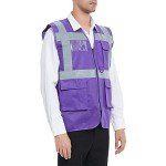 High Visibility Reflective Safety Vest - Purple XL
