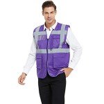 High Visibility Reflective Safety Vest - Purple XL