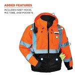 Ergodyne Hi-Vis Class 3 Bomber Jacket, Orange