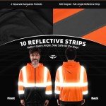 Hi-Vis Reflective Hoodie for Men - Class 3, XL