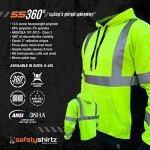 Hi-Vis Safety Hoodie - ANSI Class 3 Reflective Jacket