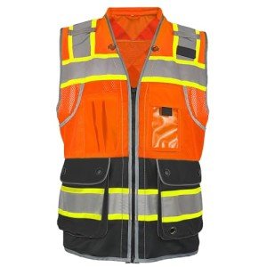 High Visibility Safety Vest for Men, Orange XL