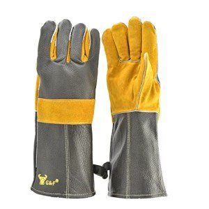 Premium Leather Heat Resistant BBQ & Fireplace Gloves