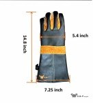 Premium Leather Heat Resistant BBQ & Fireplace Gloves
