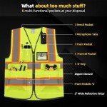 High Visibility Safety Vest with Pockets and Reflective Strips