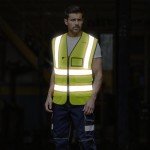 High Visibility Safety Vest with Pockets and Reflective Strips