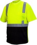 Pyramex Hi-Vis Lime T-Shirt with Black Bottom