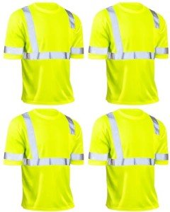 4 Pack High Visibility Reflective Safety Shirts