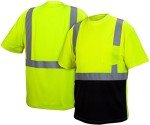 Pyramex Hi-Vis Lime T-Shirt with Black Bottom