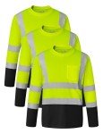 Hi-Vis Reflective Safety Shirts for Men - 3 Pack