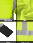 Hi-Vis Reflective Safety Shirts for Men - 3 Pack