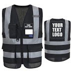 Black XL Custom Safety Vest - A-SAFETY