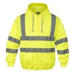 Men's Hi-Vis Reflective Zip Hoodie - Yellow XXL