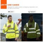 Men's Hi-Vis Reflective Zip Hoodie - Yellow XXL