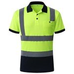 Hi-Vis Reflective Safety Polo Shirt - Neon Yellow