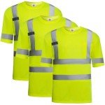 Hi Vis Reflective Safety Shirts for Work - 3 Pack