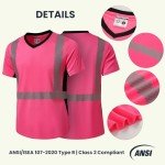 Women's Hi Vis Safety Shirt - Pink 2XL