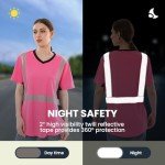 Women's Hi Vis Safety Shirt - Pink 2XL