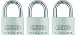 ABUS Titalium Aluminum Alloy Padlock Set of 3