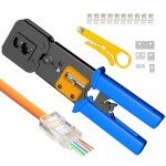 Ratcheting RJ45 Pass-Through Crimp Tool Kit