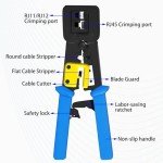 Ratcheting RJ45 Pass-Through Crimp Tool Kit