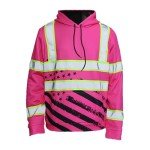 Pink and Black USA Flag HiVis Safety Hoodie