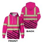 Pink and Black USA Flag HiVis Safety Hoodie