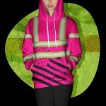 Pink and Black USA Flag HiVis Safety Hoodie