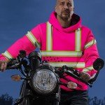 Pink and Black USA Flag HiVis Safety Hoodie