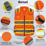 High-Visibility Reflective Safety Vest with Padded Neck