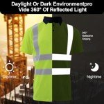 Men's Hi-Vis Polo Shirt with Reflective Stripes