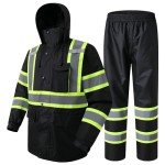 Hi-Vis Waterproof Safety Rain Jacket and Pants