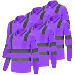 6 Pack Hi-Vis Safety Polo Shirts for Work