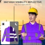 6 Pack Hi-Vis Safety Polo Shirts for Work