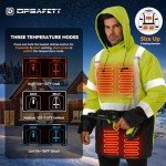 Men's Hi-Visibility Heated Jacket with Detachable Hood