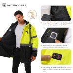 Men's Hi-Visibility Heated Jacket with Detachable Hood