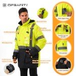 Men's Hi-Visibility Heated Jacket with Detachable Hood