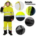 Hi-Vis Waterproof Rain Jacket for Men and Women