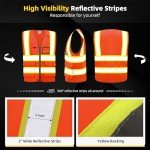 High Visibility Safety Vest with Pockets & Reflectors