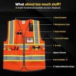 High Visibility Safety Vest with Pockets & Reflectors