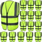 15 Pack High Visibility Reflective Safety Vests